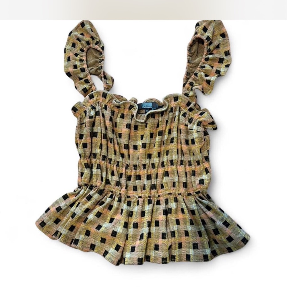 Eva Franco Multicolor Ruffle Strap Top